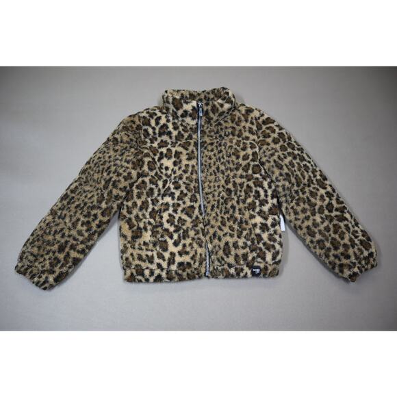 Kenzie Girl Teddy Cheetah Print Jacket Size 10/12 - Picture 1 of 4
